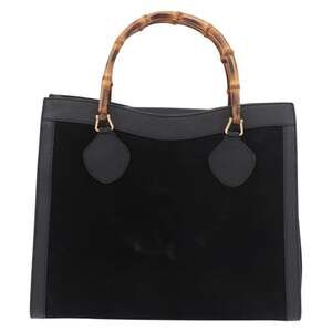 Gucci Bamboo Suede Handbag 0021186002 Black